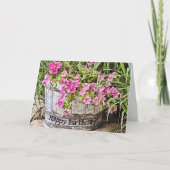 In rosa Blume Geburtskarte Karte (Vorderseite)