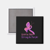 In rosa Starke Lila Gewalt Brustkrebs Aware Magnet (Vorderseite/Rückseite)