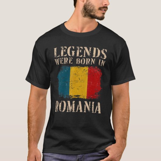 In Rumänien wurden Vintage rumänische Flaggenlegie T-Shirt (Vorderseite)