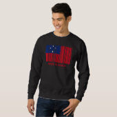 In Samoa hergestellter Flaggenbarcode Sweatshirt (Vorne ganz)