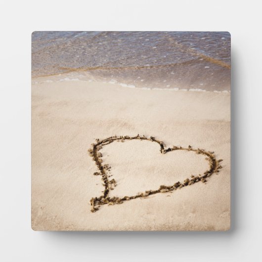 In Sand at Beach Gezeichnet Herz - Maßgeschneidert Fotoplatte (Vorderseite)