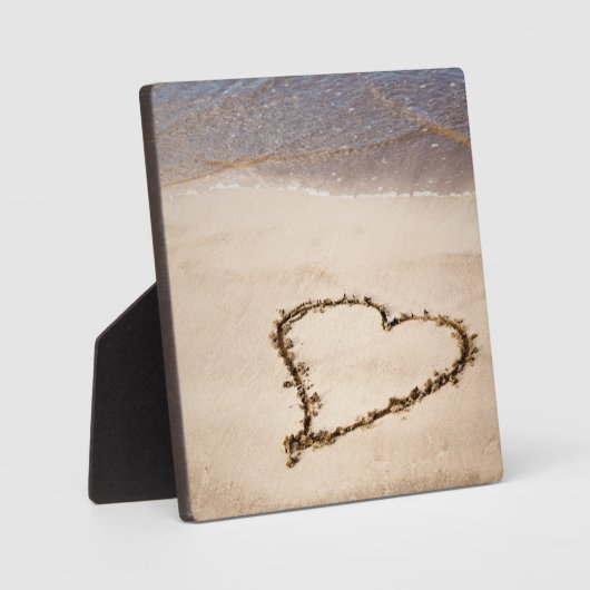 In Sand at Beach Gezeichnet Herz - Maßgeschneidert Fotoplatte (Vorderseite)