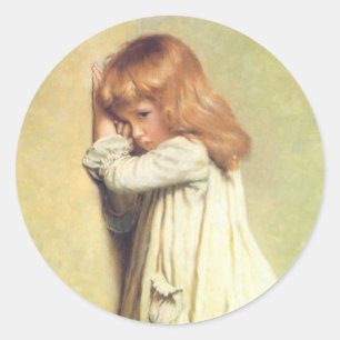 In Schande von Charles Burton Barber, Vintage Art Runder Aufkleber