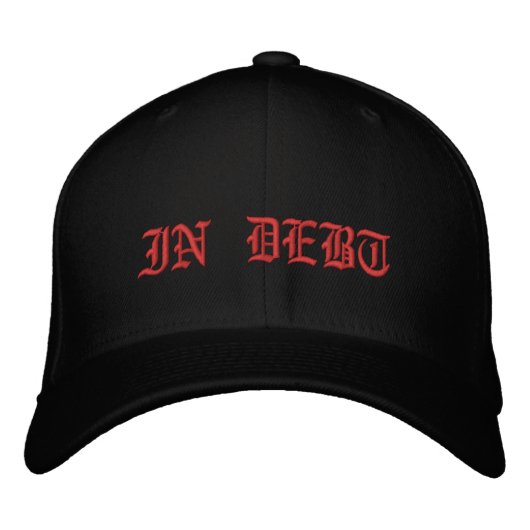 IN SCHULDEN HAT BESTICKTE BASEBALLKAPPE (Vorderseite)