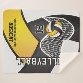 🏐 in Schwarz, Gelb und Weiß Sherpadecke (Vorderseite (Horizontal))