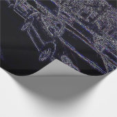 In schwarz glänzender Verpackung Geschenkpapier (Ecke)