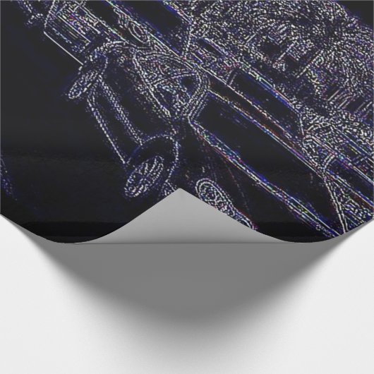 In schwarz glänzender Verpackung Geschenkpapier (Ecke)