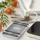 ♈ in Schwarz und SilberMesh Schlüsselanhänger (Vorderseite rechts)