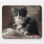 In Schwarz-Weiß-Kitten verworren Mousepad (Vorne)