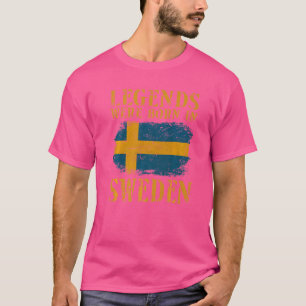 In Schweden wurden Vintage schwedische Flaggenschu T-Shirt