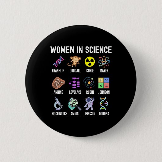 In Science - Feministische Dampfmädchen Empowermen Button (Vorderseite)