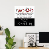 In seinem Wort Johannes 3:16 Schrift Poster (Heimbüro)