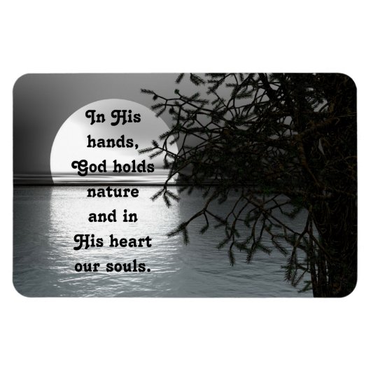 In seinen Händen, der den Mond reflektiert Magnet (Horizontal)