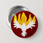 In seinen Händen Dove Pentecost Heiliger Geist Button (Vorne & Hinten)