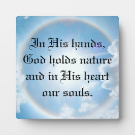 In seinen Händen Fotoplatte