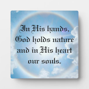 In seinen Händen Fotoplatte