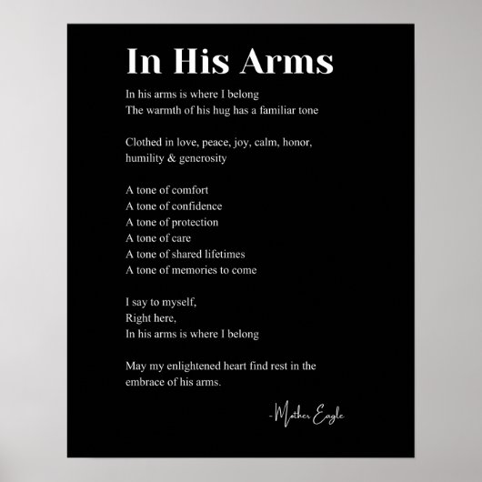 In seiner Liebe Gedicht Wall Art Decor Poster (Vorne)