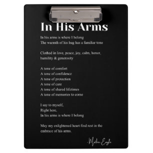 In seiner Liebe Gedicht Wall Art Decor Poster Klemmbrett