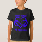 In September We Wear Blue Ataxia Awareness Ribbon T-Shirt (Vorderseite)