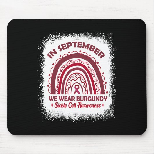 In September We Wear Burgundy Sickle Cell Awarenes Mousepad (Vorne)