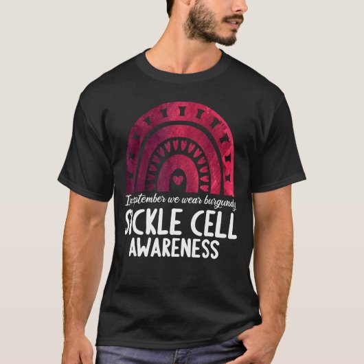 In september we wear burgundy sickle cell awarenes T-Shirt (Vorderseite)