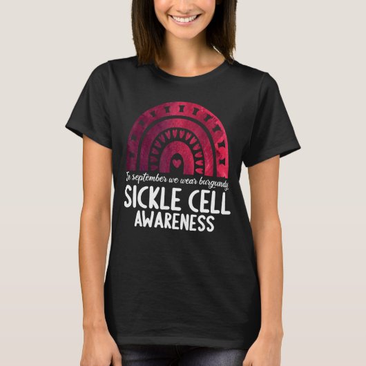 In september we wear burgundy sickle cell awarenes T-Shirt (Vorderseite)