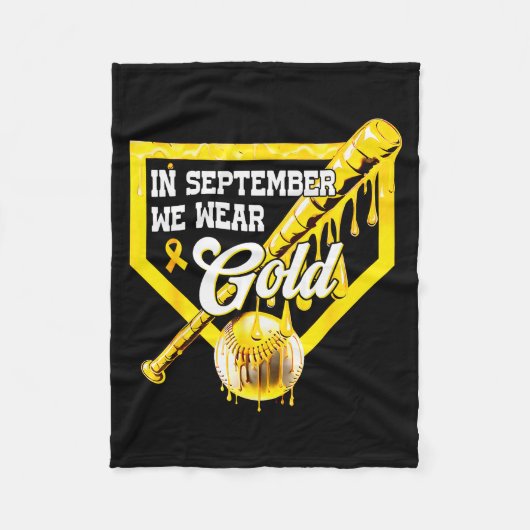 In September We Wear Gold Baseball Drip Boy Childh Fleecedecke (Vorderseite)