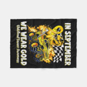 In September We Wear Gold Childhood Cancer Awarene Fleecedecke (Vorderseite (Horizontal))