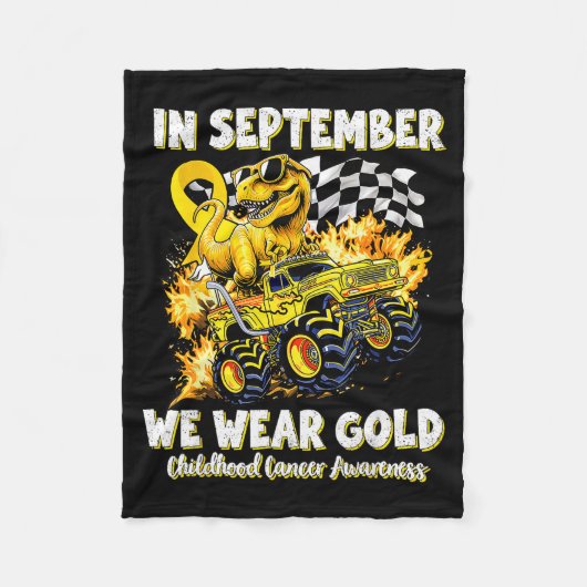 In September We Wear Gold Childhood Cancer Awarene Fleecedecke (Vorderseite)