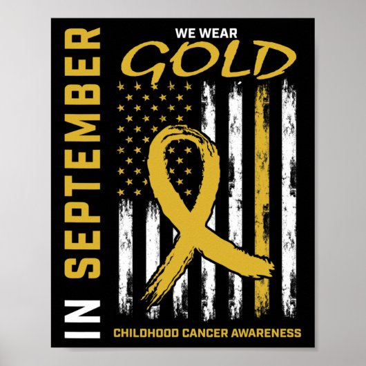 In September We Wear Gold Childhood Cancer Awarene Poster (Vorne)