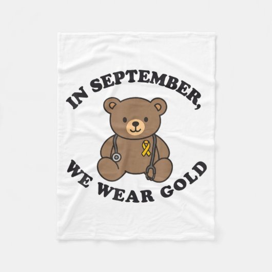 In September We Wear Gold Pediatric Nurse Childhoo Fleecedecke (Vorderseite)