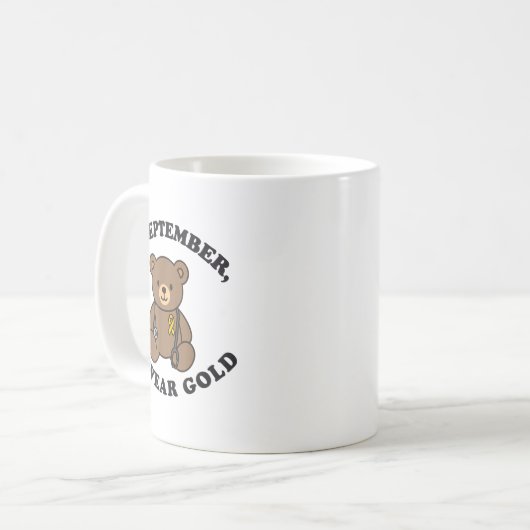 In September We Wear Gold Pediatric Nurse Childhoo Kaffeetasse (Vorderseite Links)