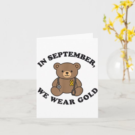 In September We Wear Gold Pediatric Nurse Childhoo Karte (Gelbe Blume)