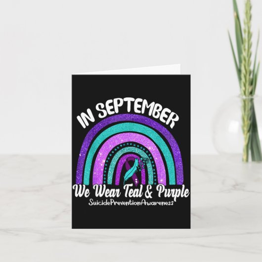In September We Wear Teal & Purple Rainbow Sui Karte (Vorderseite)