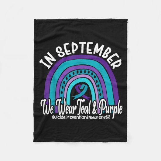 In September We Wear Teal And Purple Suicide Preve Fleecedecke (Vorderseite)