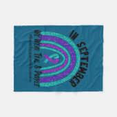 In September We Wear Teal Purple Ribbon Suicide Pr Fleecedecke (Vorderseite (Horizontal))