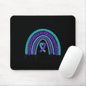 In September We Wear Teal Purple Ribbon Suicide Pr Mousepad (Mit Mouse)