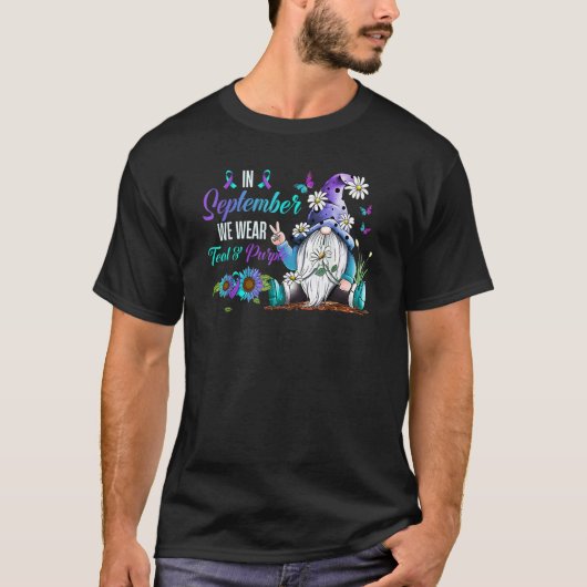 In September We Wear Teal & Purple Ribbon Suicide T-Shirt (Vorderseite)