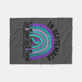 In September Wear Teal And Purple Rainbow Suicide Fleecedecke (Vorderseite (Horizontal))