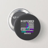 In September Wear Teal Purple Suicide Prevention A Button (Vorne & Hinten)