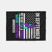 In September Wear Teal Purple Suicide Prevention A Fleecedecke (Vorderseite (Horizontal))