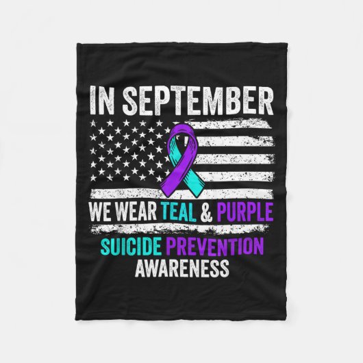 In September Wear Teal Purple Suicide Prevention A Fleecedecke (Vorderseite)