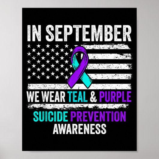 In September Wear Teal Purple Suicide Prevention A Poster (Vorne)