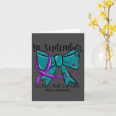 In September Wear Teal Purple Suicide Prevention B Karte (Gelbe Blume)