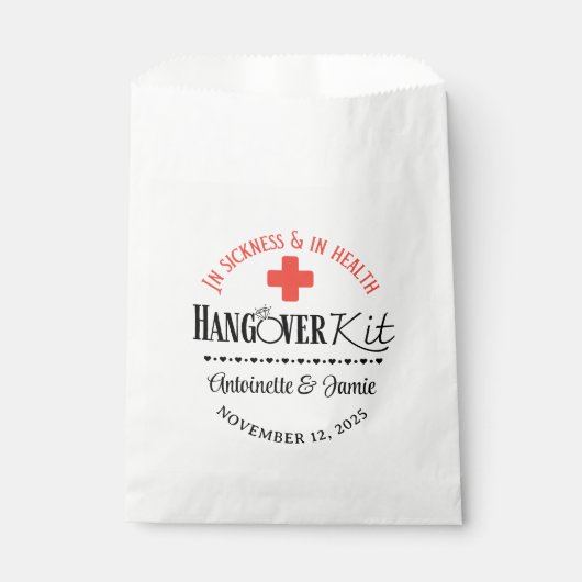 In Sickness & Health Wedding Kit Red|Blk Geschenktütchen (Vorderseite)