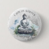 In Silence Buddha Meditation Button für Retreat #2 (Vorderseite)