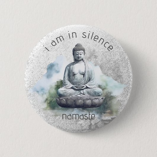 In Silence Buddha Meditation Button für Retreat #2 (Vorderseite)