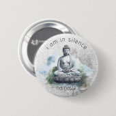 In Silence Buddha Meditation Button für Retreat #2 (Vorne & Hinten)