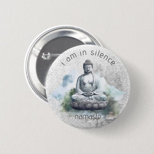 In Silence Buddha Meditation Button für Retreat #2 (Vorne & Hinten)