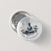 In Silence Buddha Meditation Button für Retreat #4 (Vorne & Hinten)
